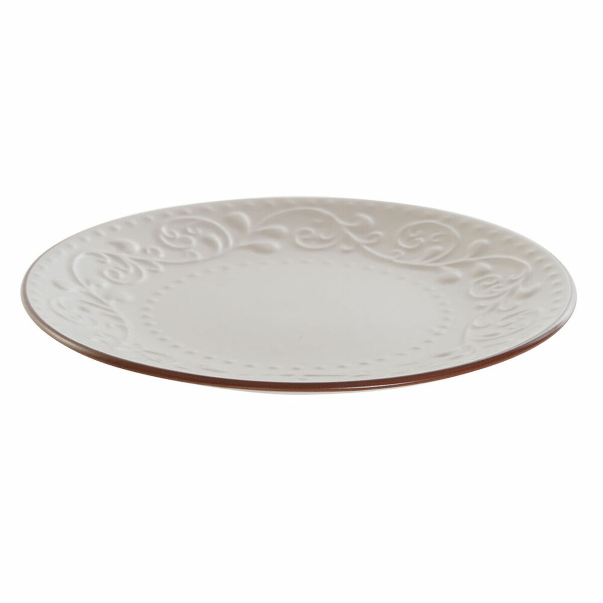 Flat plate DKD Home Decor Beige Brown Stoneware (21 x 21 x 2.5 cm) Flat plate DKD Home Decor Beige Brown Stoneware (21 x 21 x 2.5 cm)