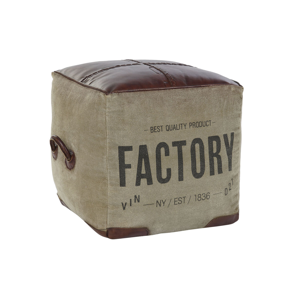 Footrest DKD Home Decor 46 x 40 x 40 cm Beige Brown Vintage Footrest DKD Home Decor 46 x 40 x 40 cm Beige Brown Vintage