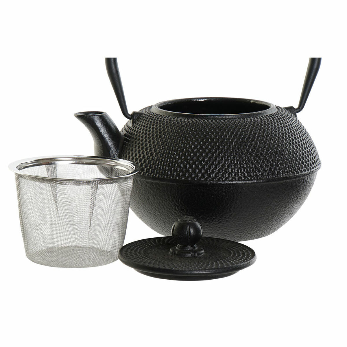 Teapot DKD Home Decor Black Silver Iron (18.5 x 16 x 17 cm) (2 pcs) (1200 ml)