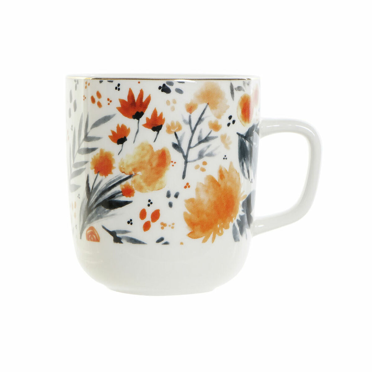Cup DKD Home Decor Porcelain Blue Orange (380 ml) (12 x 8,5 x 9,5 cm) Cup DKD Home Decor Porcelain Blue Orange (380 ml) (12 x 8,5 x 9,5 cm)