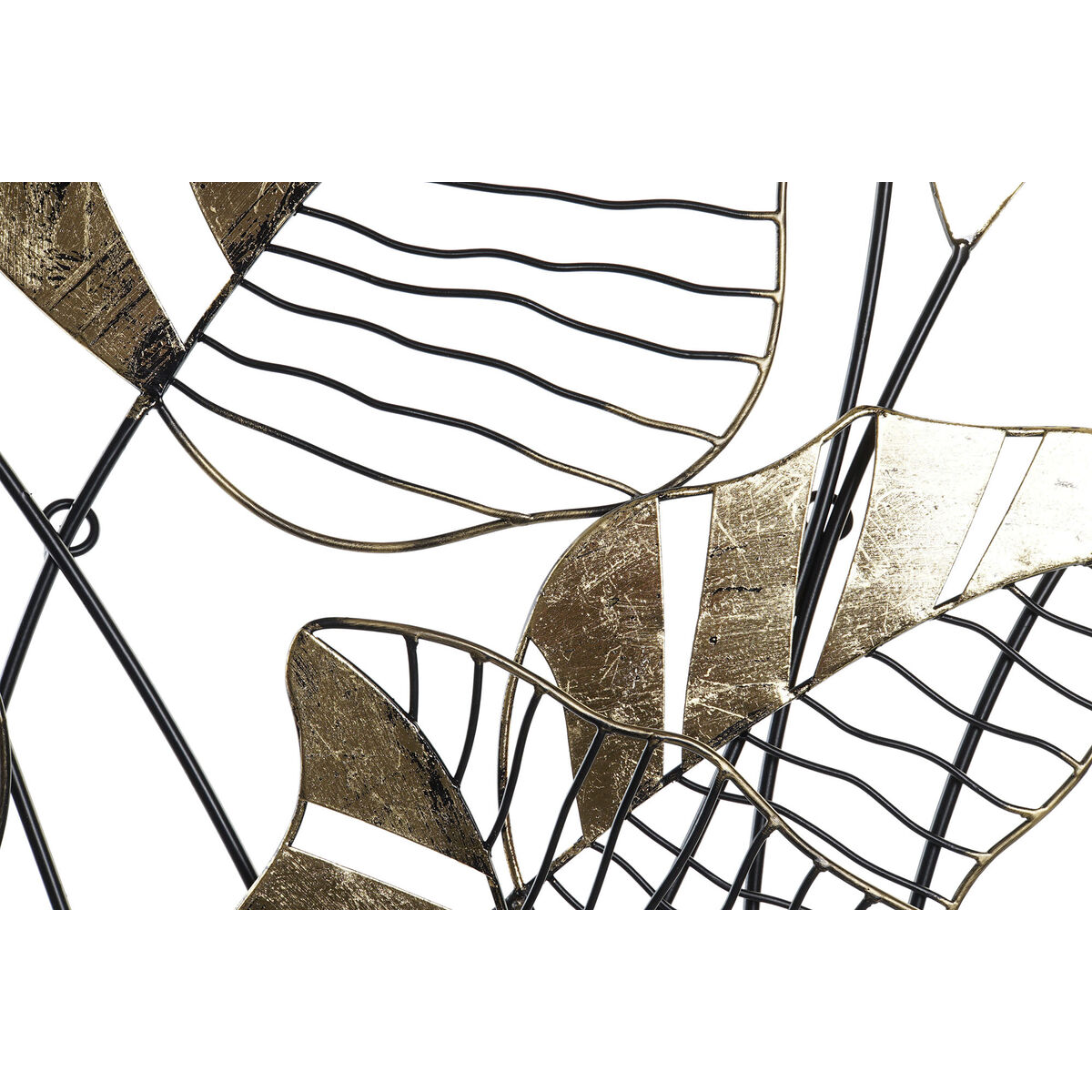 Wall Decoration DKD Home Decor Black Golden Leaf of a plant 77 x 2,5 x 103 cm
