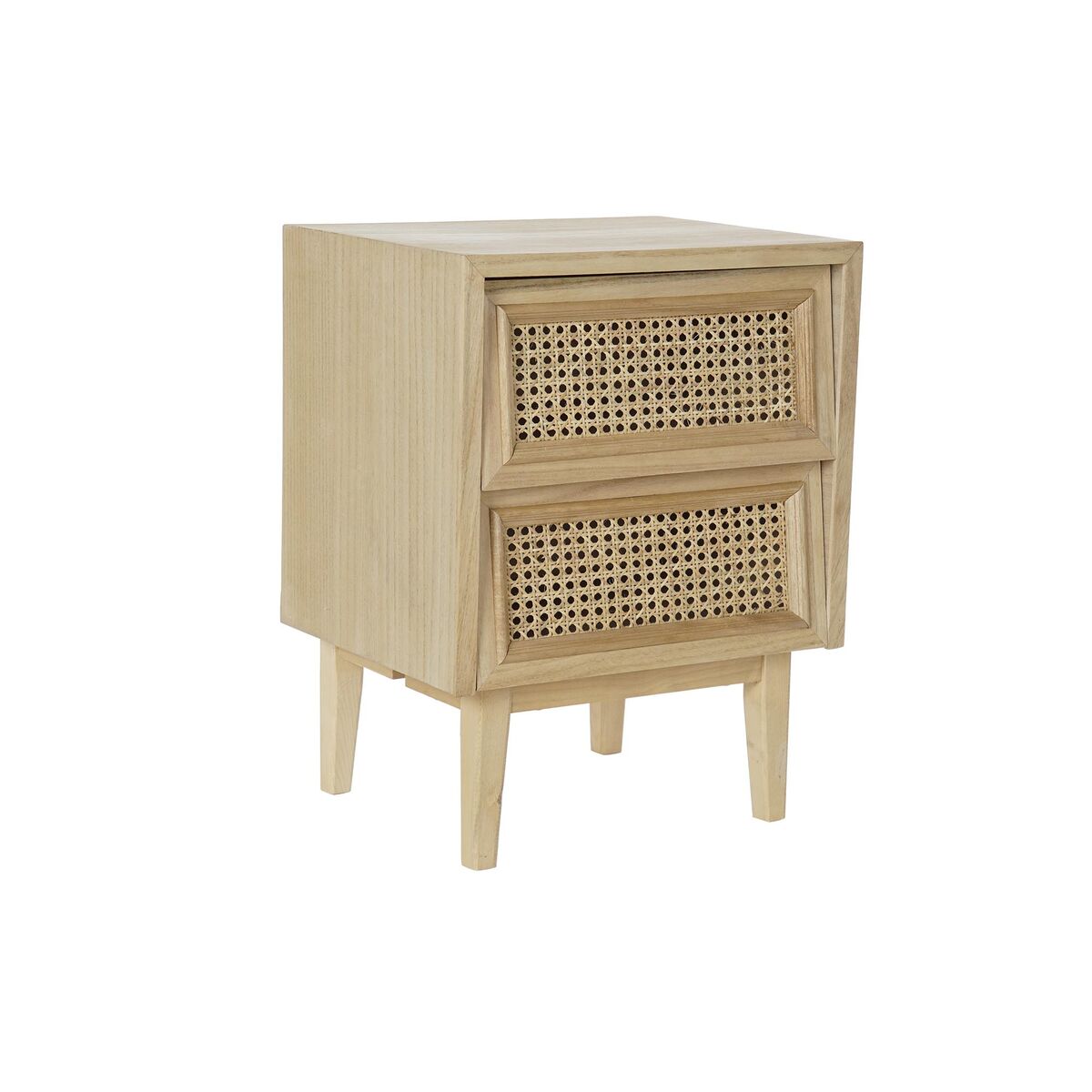 Nightstand DKD Home Decor Natural Rattan Paolownia wood (43 x 33,7 x 56 cm) Nightstand DKD Home Decor Natural Rattan Paolownia wood (43 x 33,7 x 56 cm)