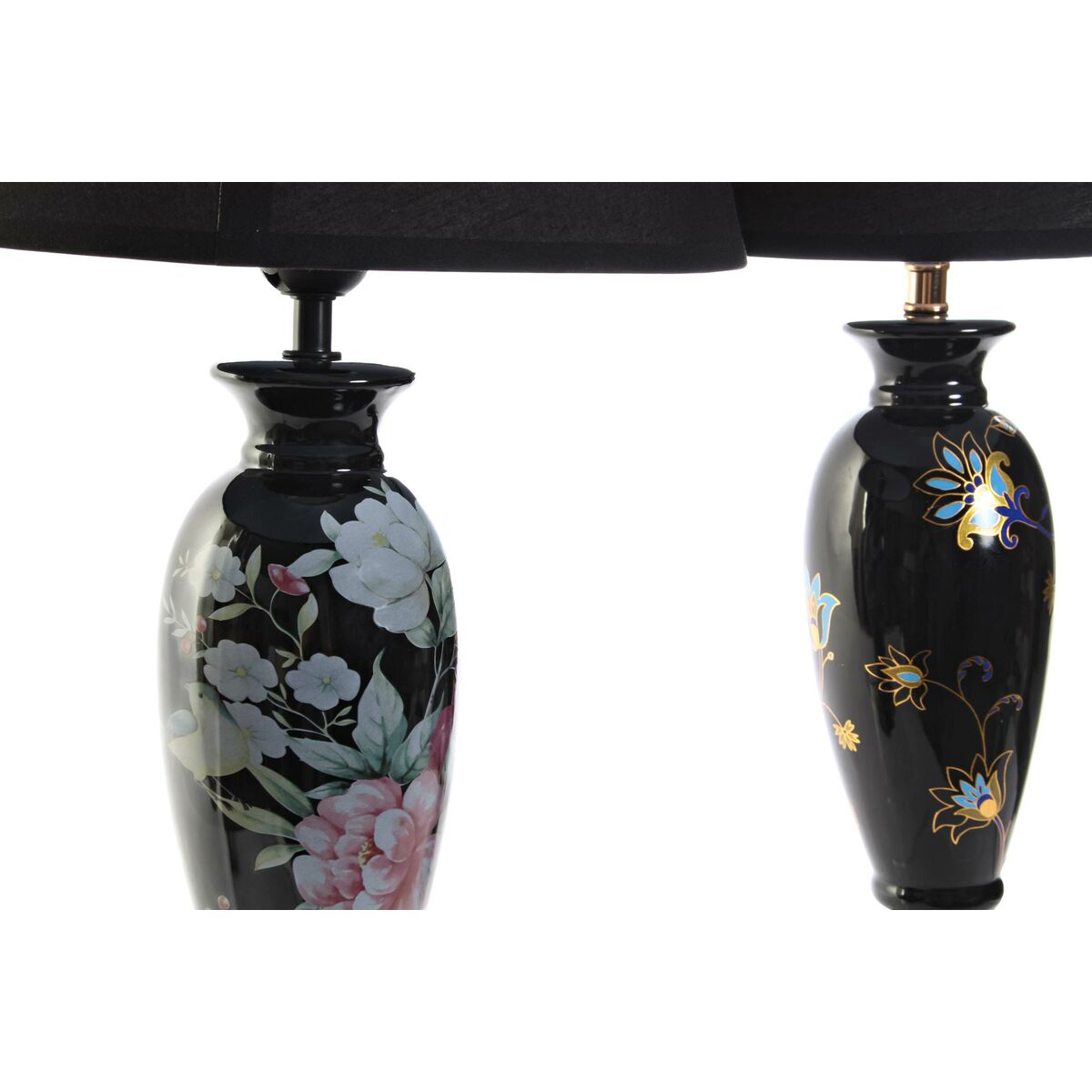 Desk lamp DKD Home Decor Black Golden Bird 220 V 50 W Oriental (28 x 28 x 51 cm) (2 Units)