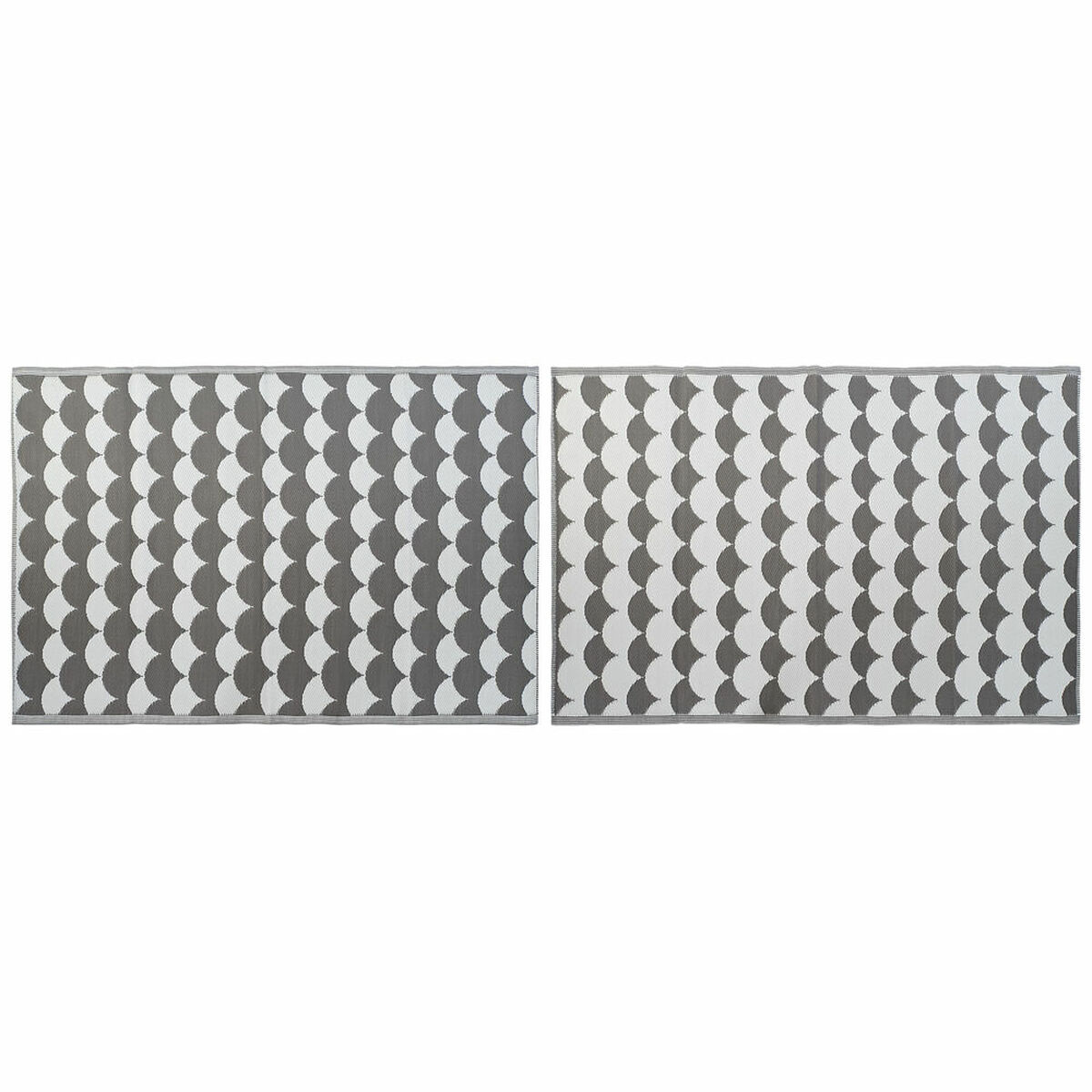 Carpet DKD Home Decor Grey Waves White (2 Units) (150 x 210 cm)
