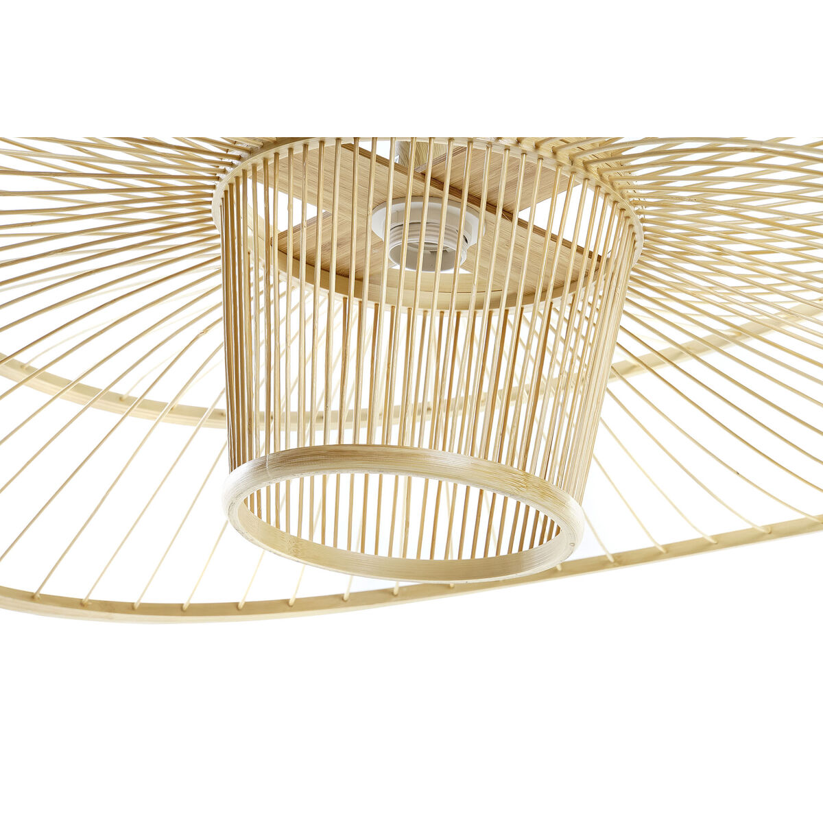Ceiling Light DKD Home Decor Natural Bamboo 50 W 80 x 80 x 29 cm