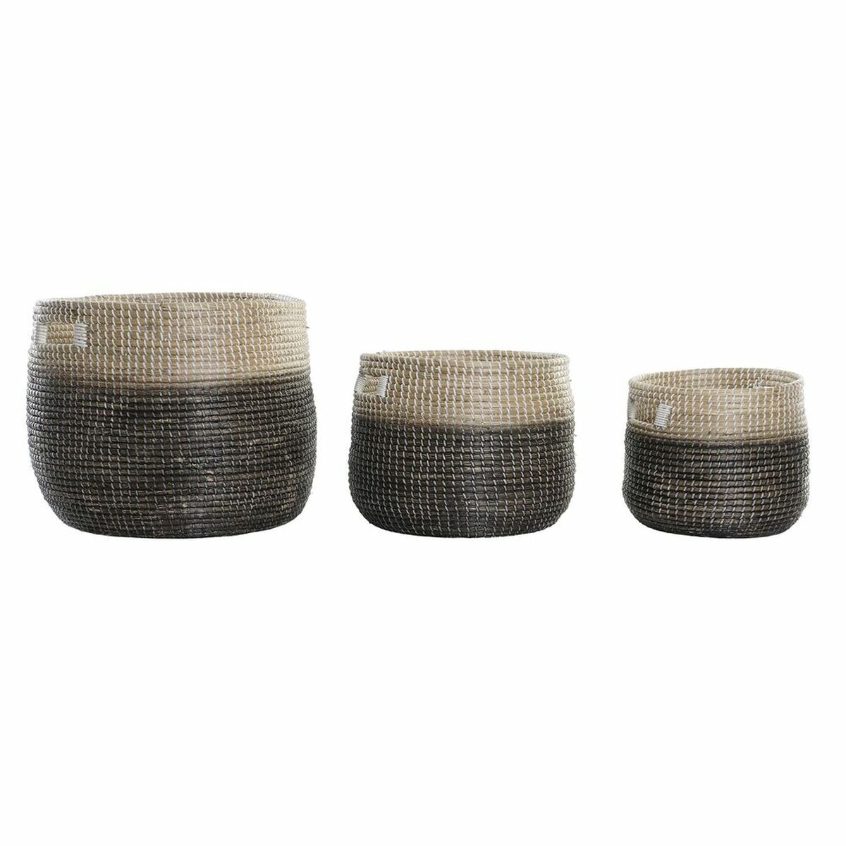 Basket set DKD Home Decor Grey Natural Seagrass (3 Pieces) Basket set DKD Home Decor Grey Natural Seagrass (3 Pieces)