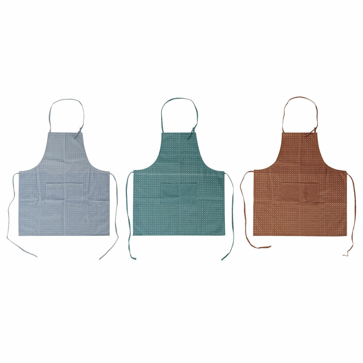 Apron with Pocket DKD Home Decor Brown Turquoise Polyester Cotton Green Sky blue (70 x 0.5 x 80 cm) (3 pcs) Apron with Pocket DKD Home Decor Brown Turquoise Polyester Cotton Green Sky blue (70 x 0.5 x 80 cm) (3 pcs)