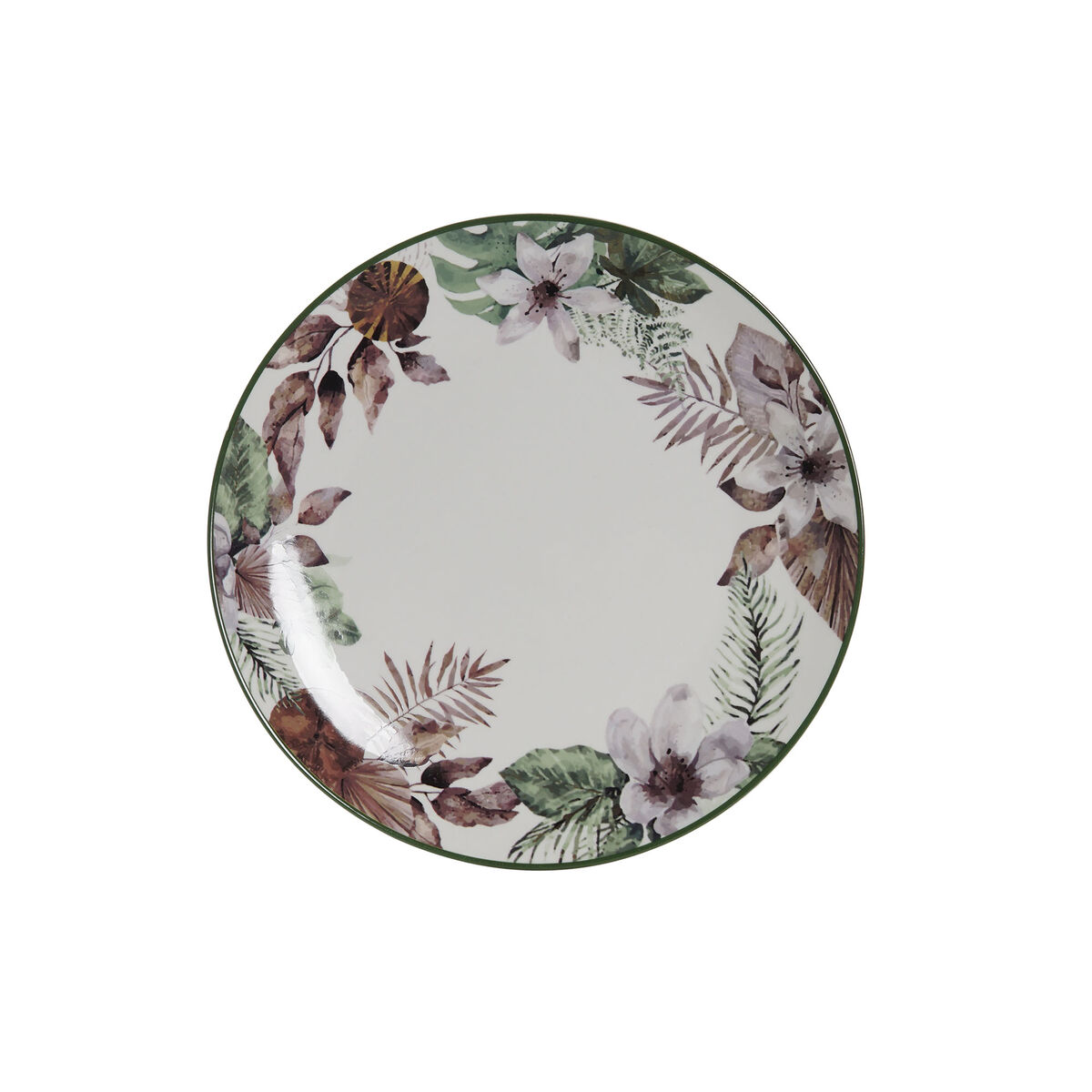 Flat plate DKD Home Decor Flowers Porcelain (27 x 27 x 2 cm) Flat plate DKD Home Decor Flowers Porcelain (27 x 27 x 2 cm)