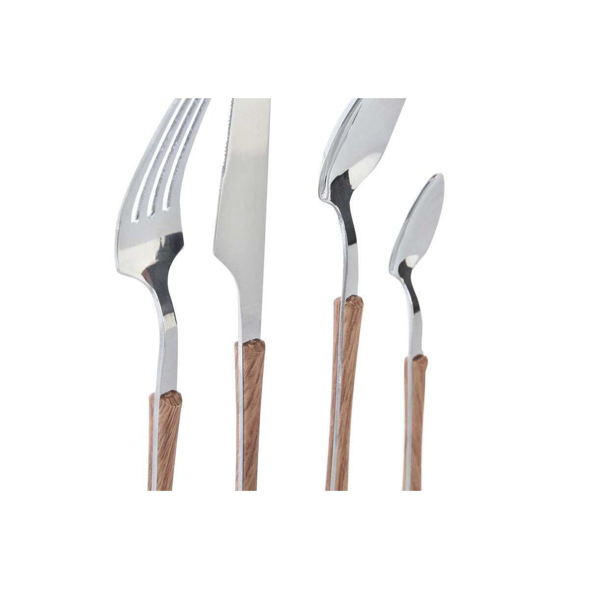 Cutlery DKD Home Decor Natural Silver Stainless steel (2,6 x 1 x 23 cm) (16 pcs)