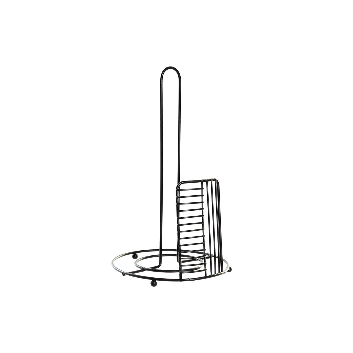 Kitchen Paper holder DKD Home Decor Black Metal (18,5 x 18,5 x 31,5 cm)