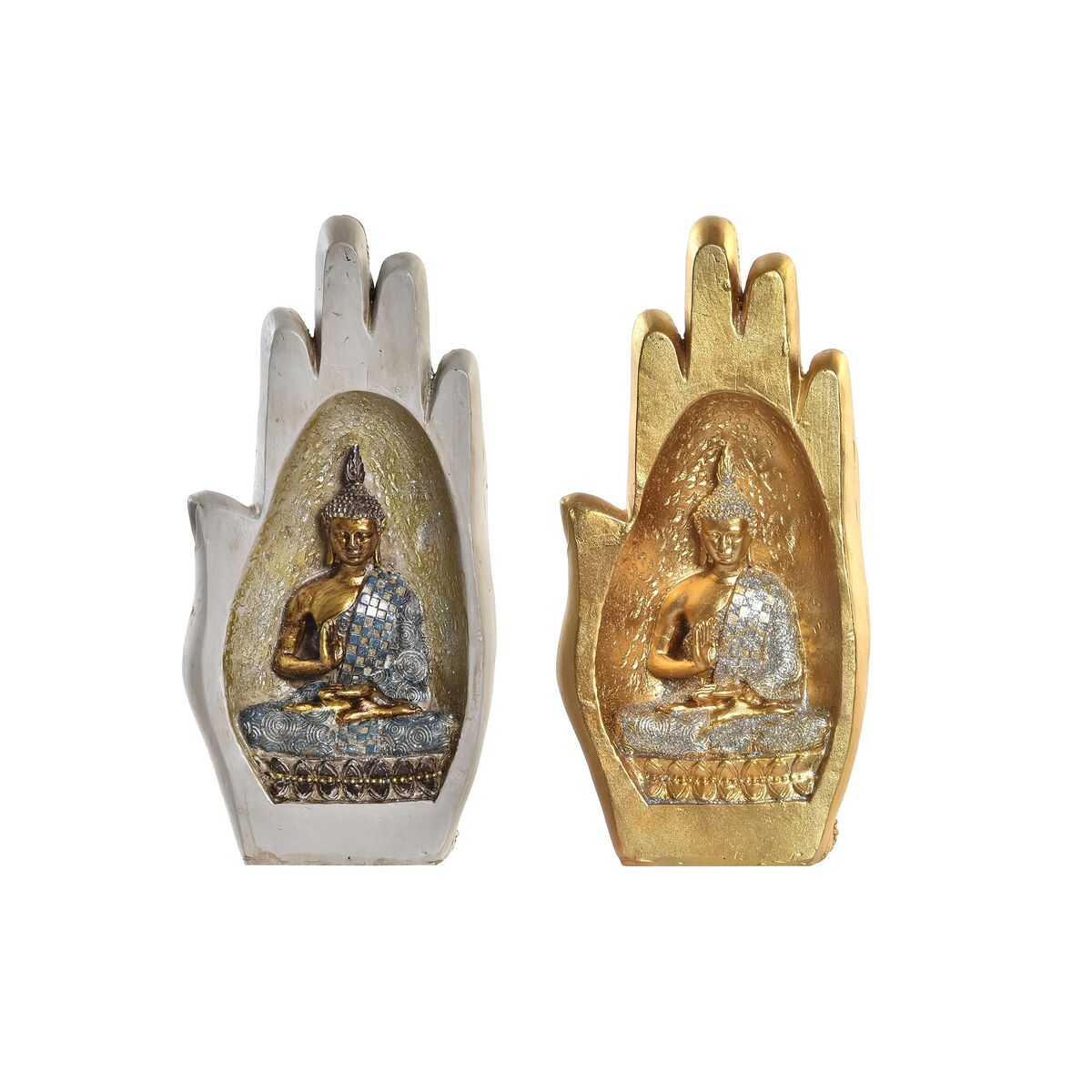 Decorative Figure DKD Home Decor Grey Golden Buddha Resin (10 x 7,2 x 20,9 cm) (2 Units) Decorative Figure DKD Home Decor Grey Golden Buddha Resin (10 x 7,2 x 20,9 cm) (2 Units)