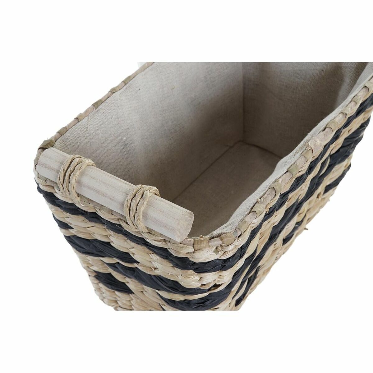 Basket set DKD Home Decor Grey Natural Natural Fibre 38 x 26 x 24 cm 3 Pieces