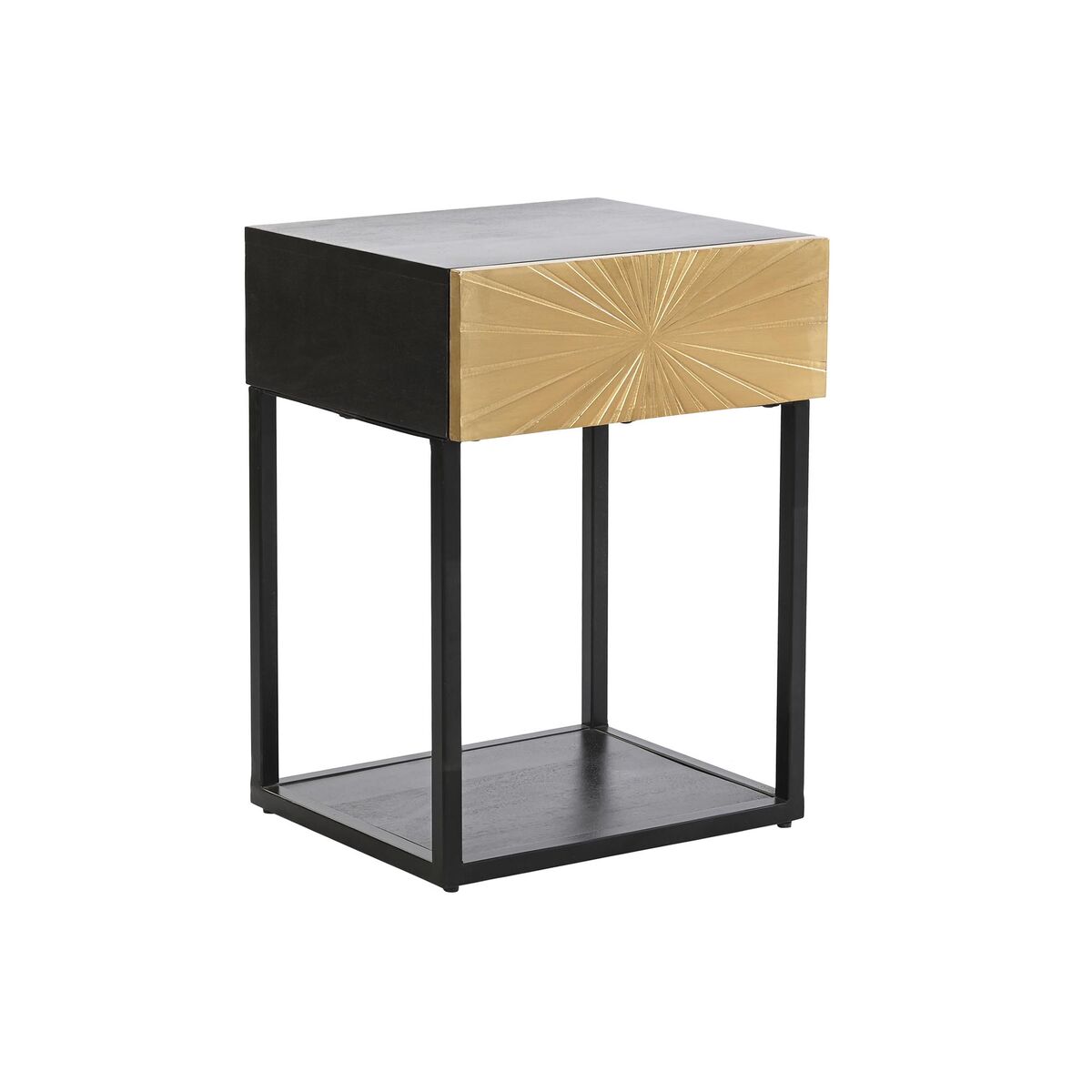 Nightstand DKD Home Decor Golden 35 x 40 x 55 cm Black Metal Wood Nightstand DKD Home Decor Golden 35 x 40 x 55 cm Black Metal Wood