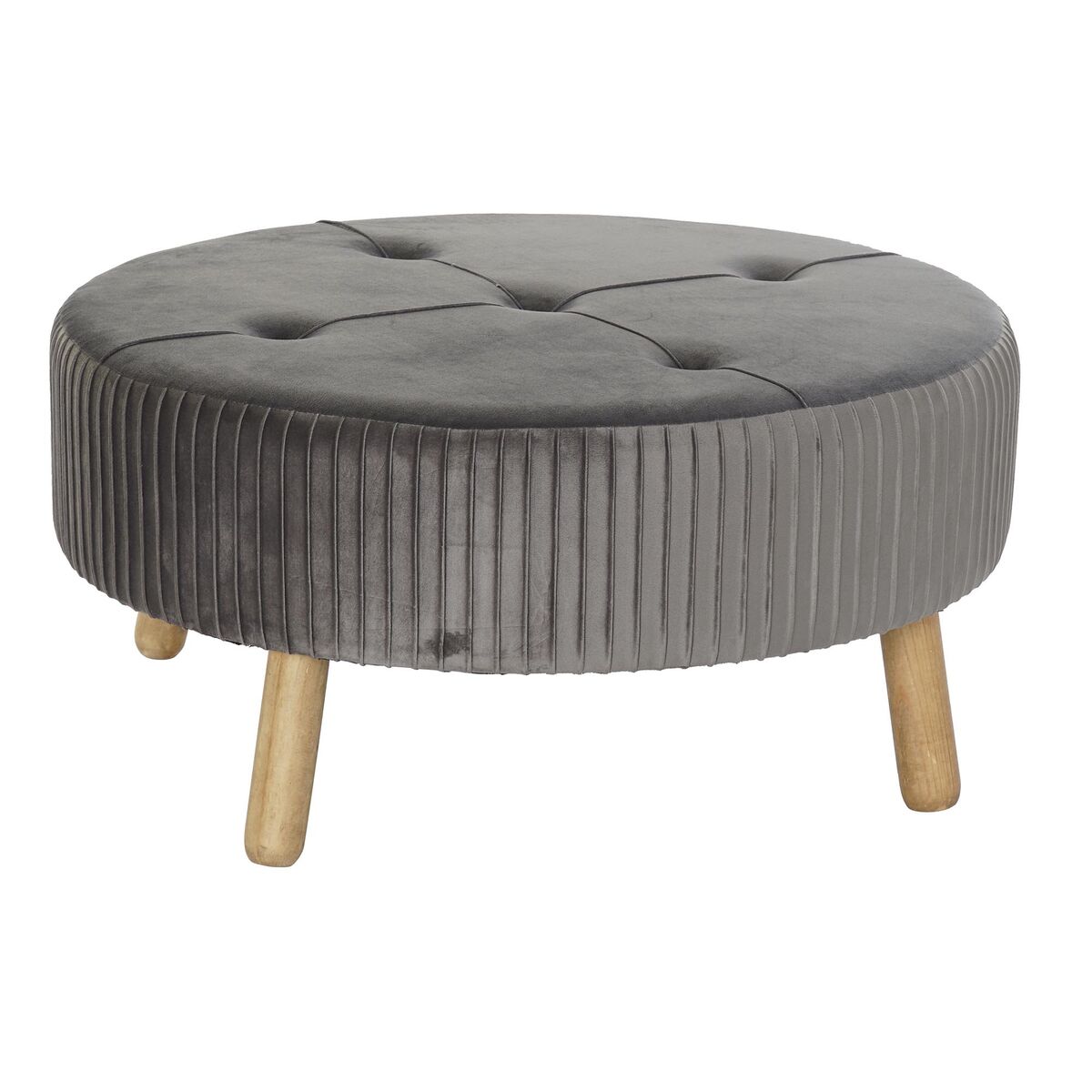 Footrest DKD Home Decor 80 x 80 x 38 cm Scandi Grey Wood Velvet Dark grey Footrest DKD Home Decor 80 x 80 x 38 cm Scandi Grey Wood Velvet Dark grey