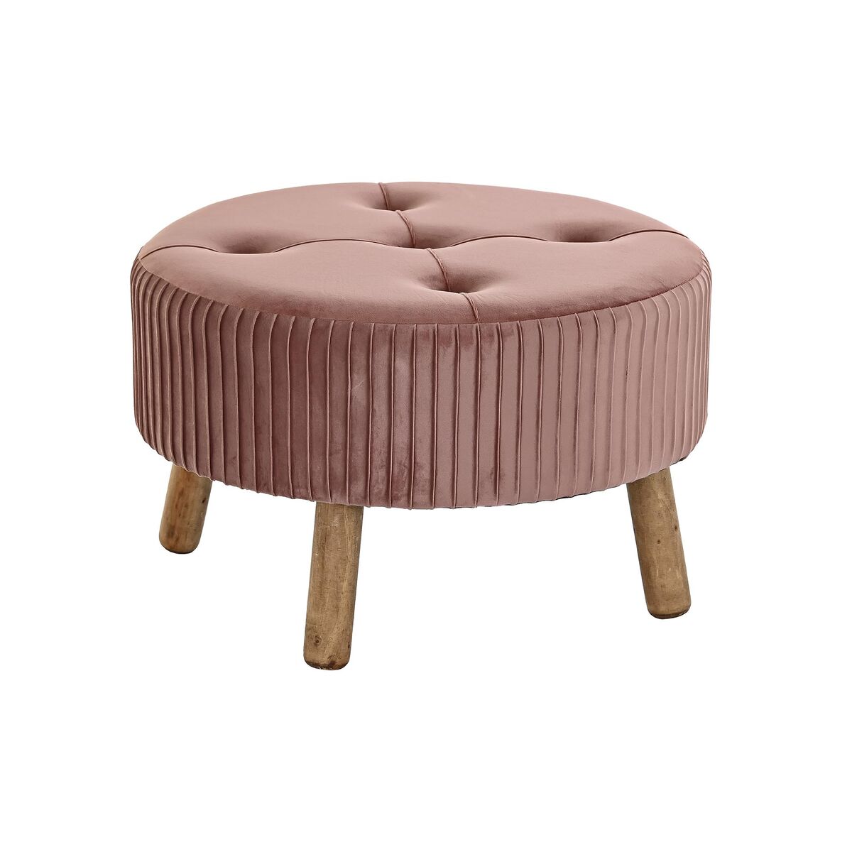 Footrest DKD Home Decor Natural Wood Velvet Light Pink (61 x 61 x 38 cm) Footrest DKD Home Decor Natural Wood Velvet Light Pink (61 x 61 x 38 cm)