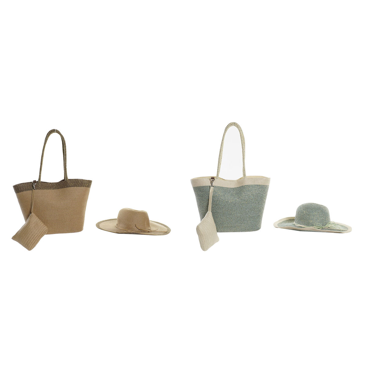 Beach Bag DKD Home Decor Brown Green Beige Mint Fibre 43 x 10 x 28 cm (2 Units) Beach Bag DKD Home Decor Brown Green Beige Mint Fibre 43 x 10 x 28 cm (2 Units)