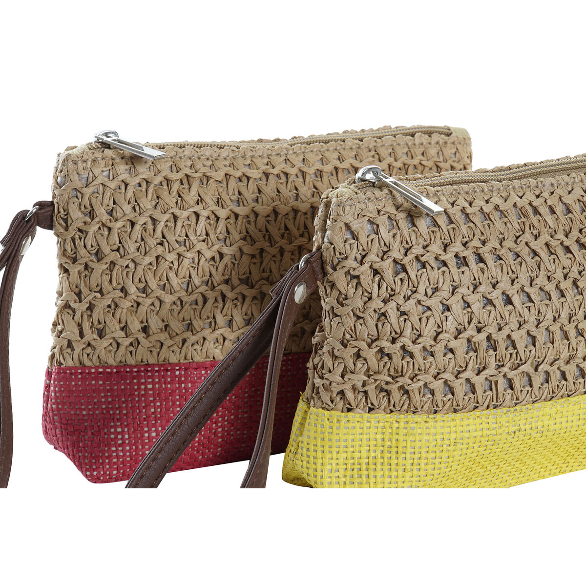 Toilet Bag DKD Home Decor Fibre Yellow Blue White Red Beige (4 Units)