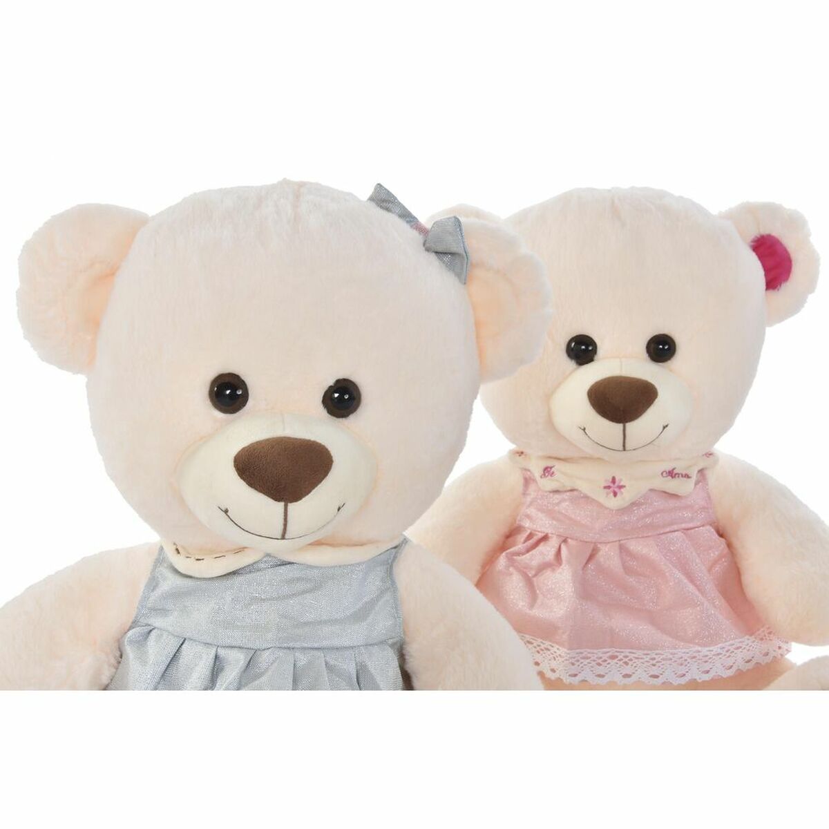 Teddy Bear DKD Home Decor Beige Pink Green Children’s 20 x 20 x 50 cm Bear (2 Units)
