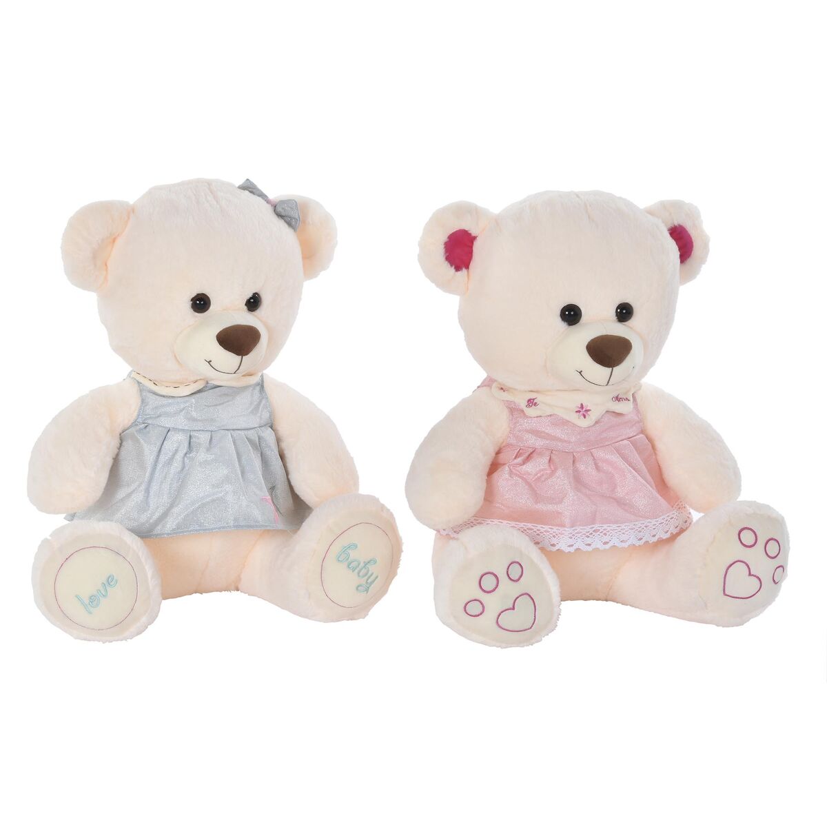 Teddy Bear DKD Home Decor Beige Pink Green Children’s 20 x 20 x 50 cm Bear (2 Units)