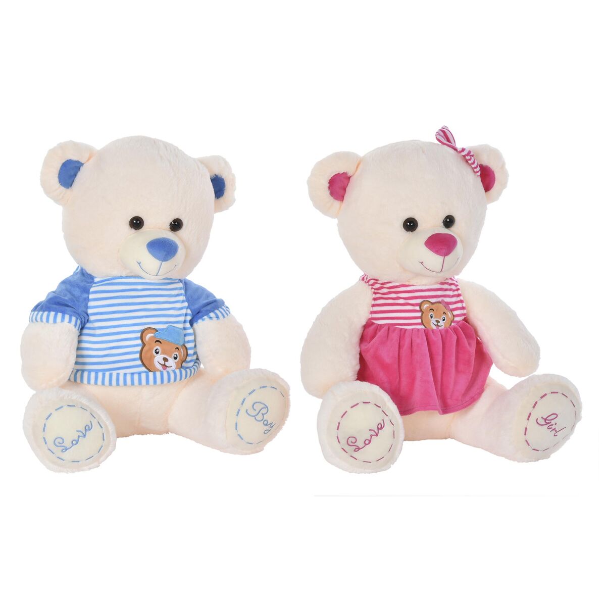 Teddy Bear DKD Home Decor Beige Blue Pink Children’s Bear 25 x 25 x 50 cm (2 Units)