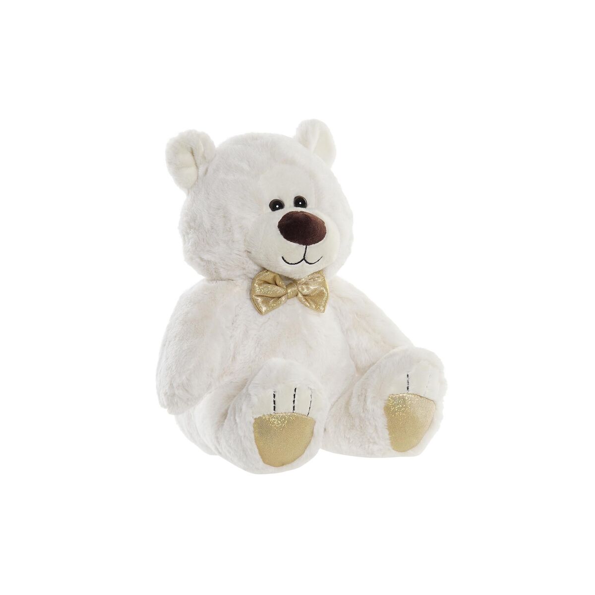 Teddy Bear DKD Home Decor Bow tie White Golden Metal Children’s Bear 30 x 40 cm 30 x 30 x 36 cm