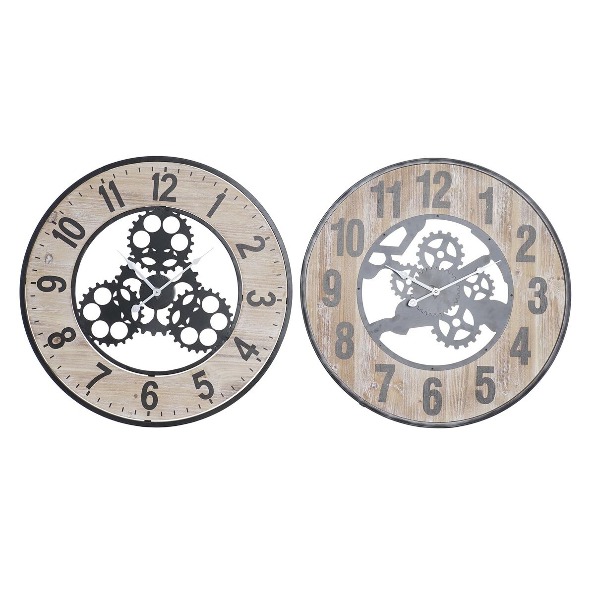 Wall Clock DKD Home Decor Natural Black MDF Iron Gears (60 x 4,5 x 60 cm) Wall Clock DKD Home Decor Natural Black MDF Iron Gears (60 x 4,5 x 60 cm)