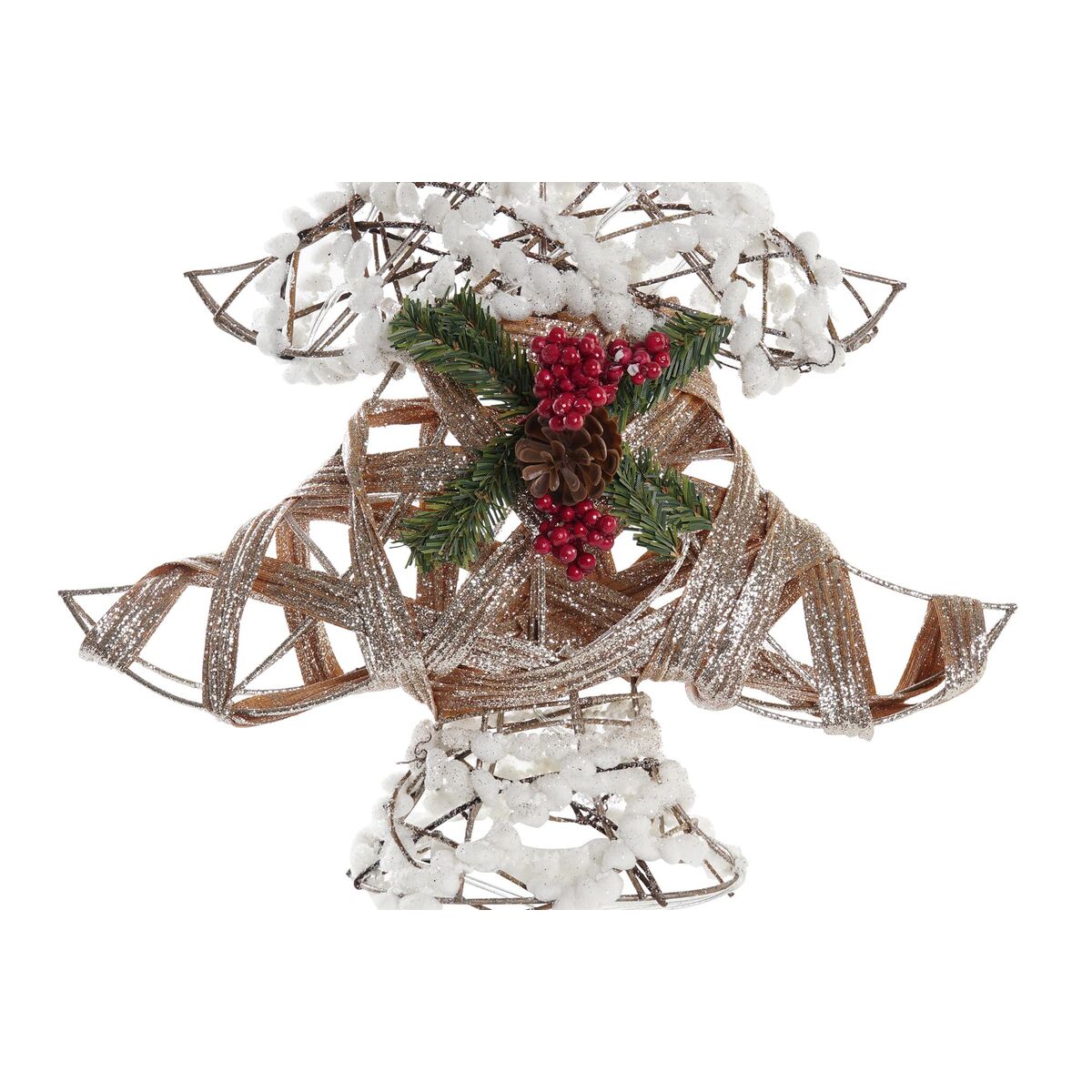 Christmas Tree DKD Home Decor Golden White Rattan (32 x 10 x 56 cm) (2 Units)
