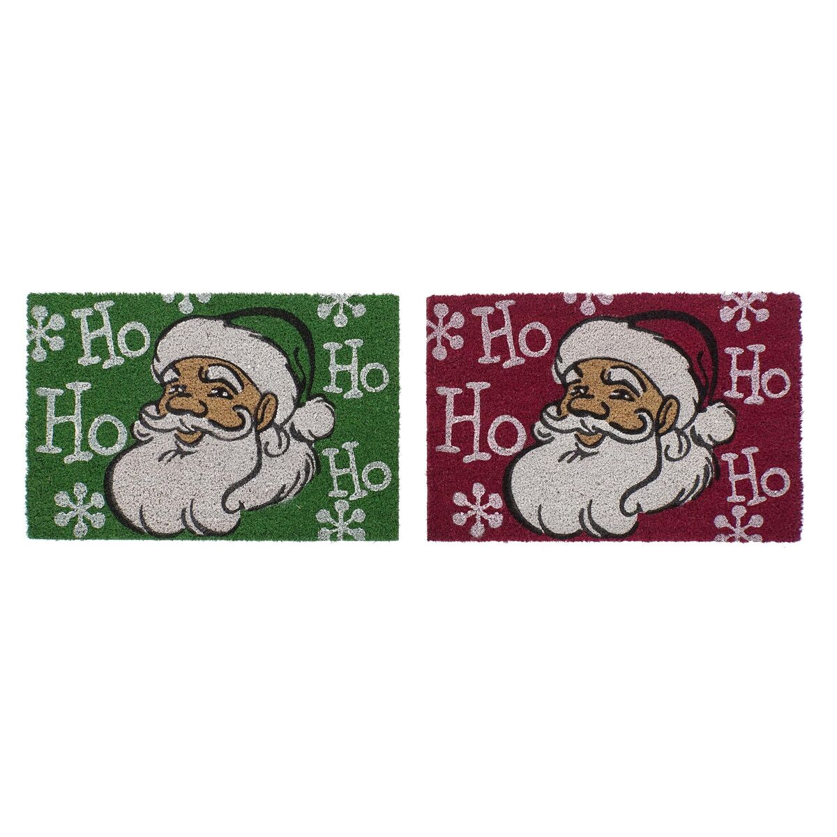 Doormat DKD Home Decor Christmas PVC Father Christmas Coconut Fibre (60 x 40 x 1,5 cm) (2 Units)