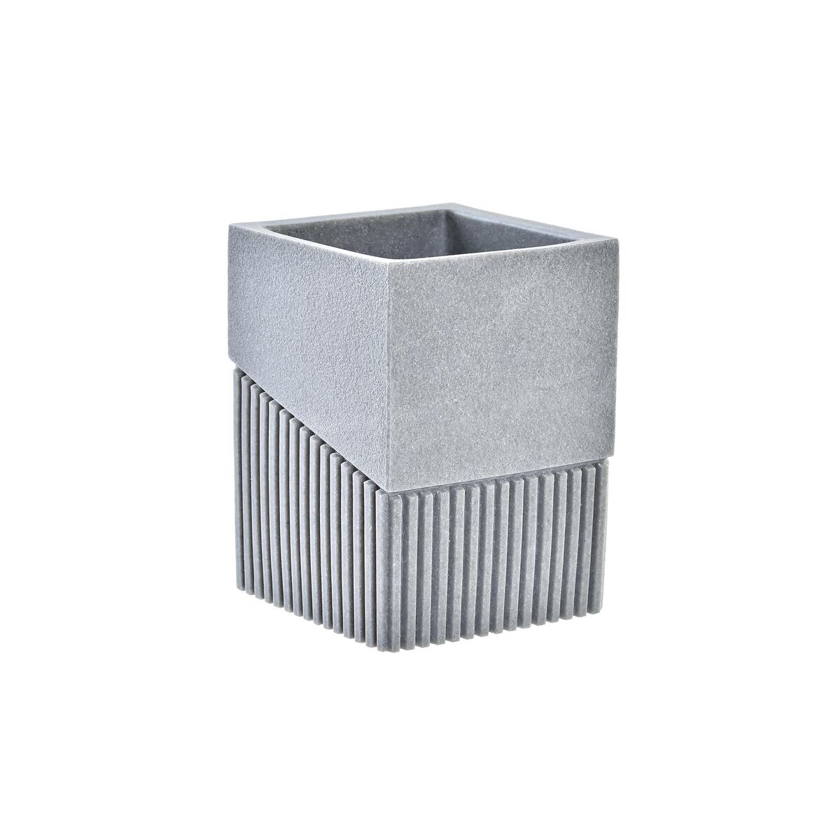 Toothbrush Holder DKD Home Decor Grey Resin 7,6 x 7,6 x 10 cm Toothbrush Holder DKD Home Decor Grey Resin 7,6 x 7,6 x 10 cm