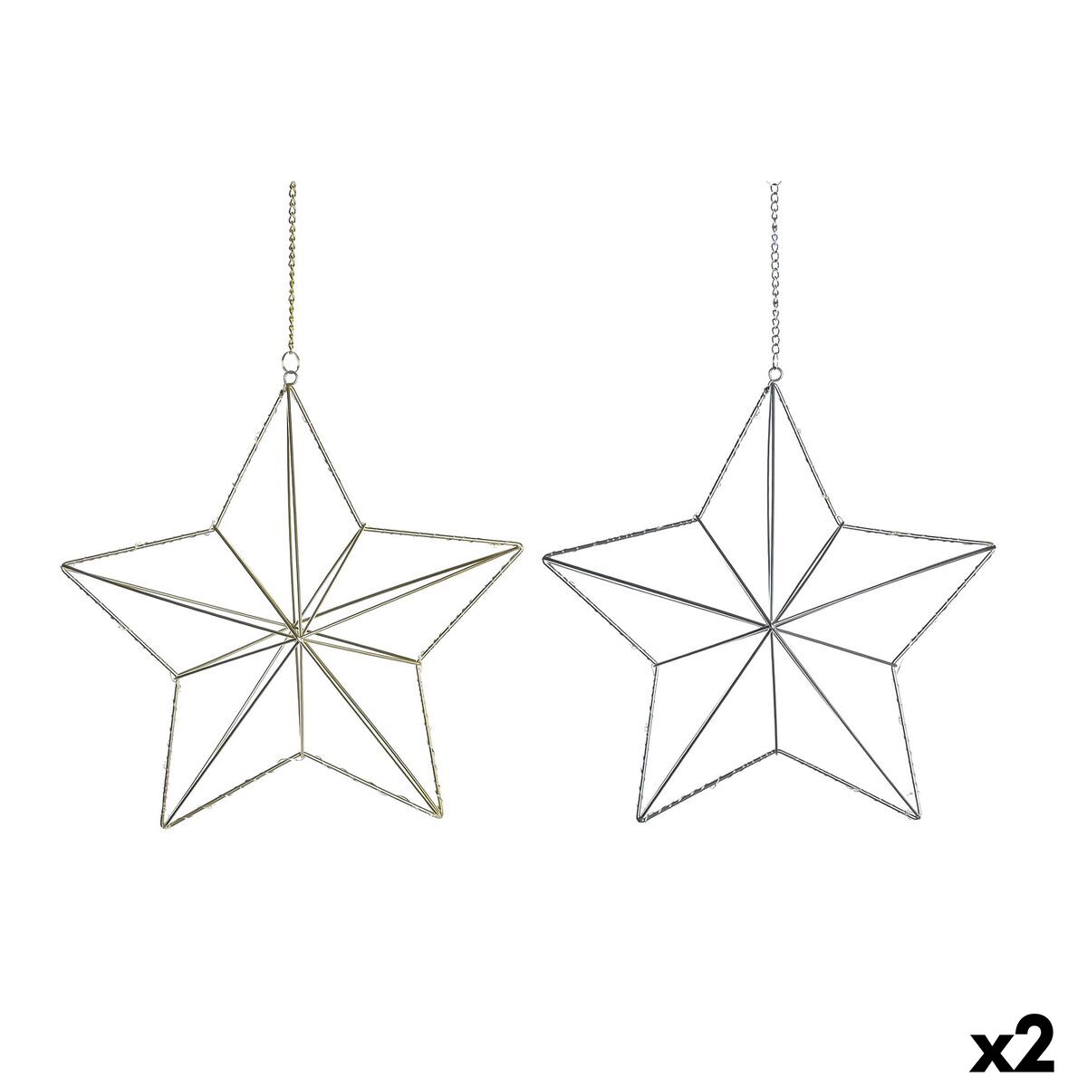 Christmas bauble DKD Home Decor Metal Star (2 Units) (30 x 11 x 30 cm) Christmas bauble DKD Home Decor Metal Star (2 Units) (30 x 11 x 30 cm)
