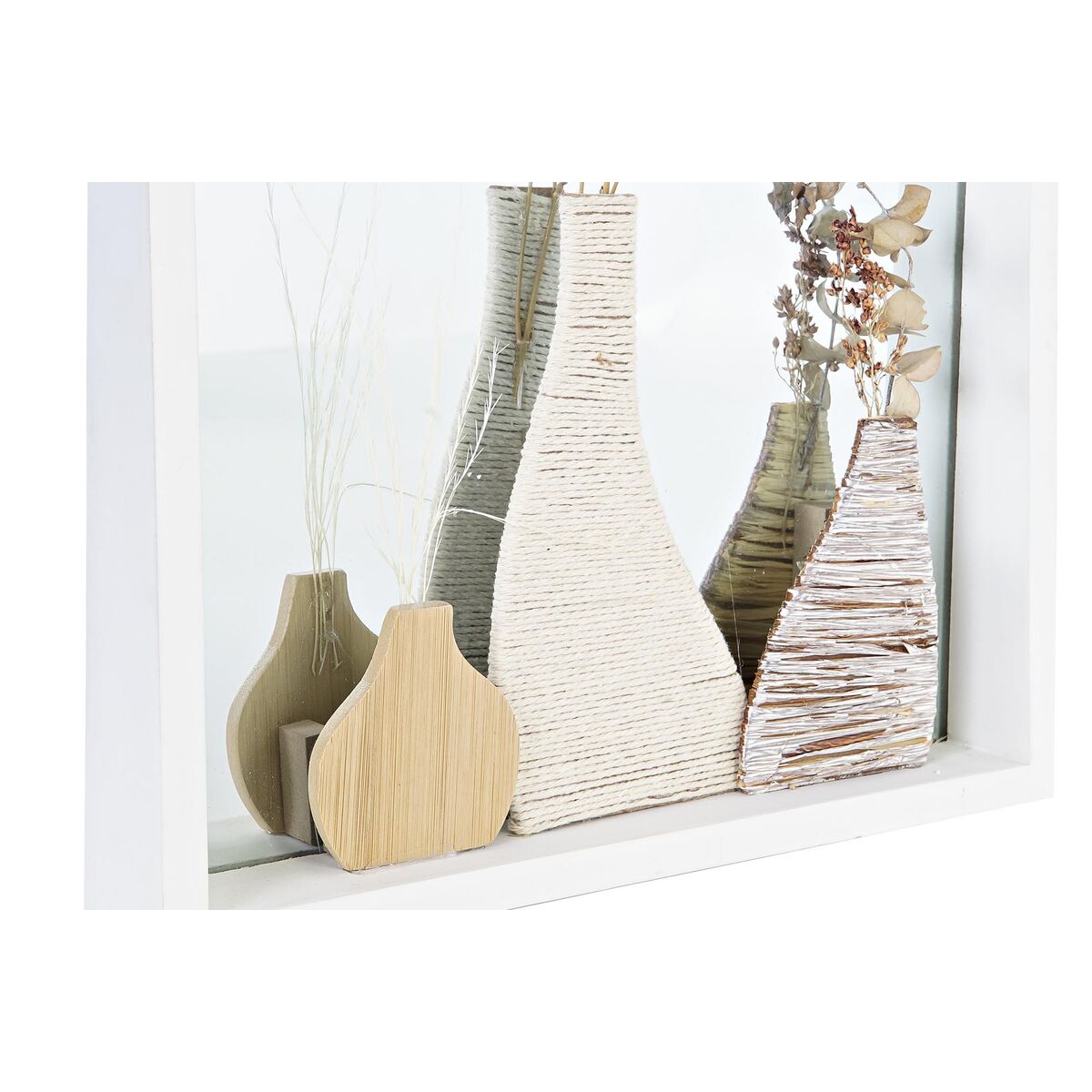 Wall mirror DKD Home Decor White Natural Cottage 30 x 4 x 40 cm (2 Units) (2 Pieces)