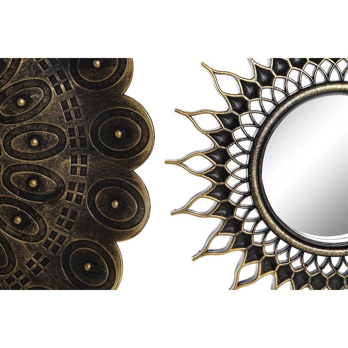 Mirror Set DKD Home Decor Crystal Golden PP 2 Units (35 x 2 x 35 cm)