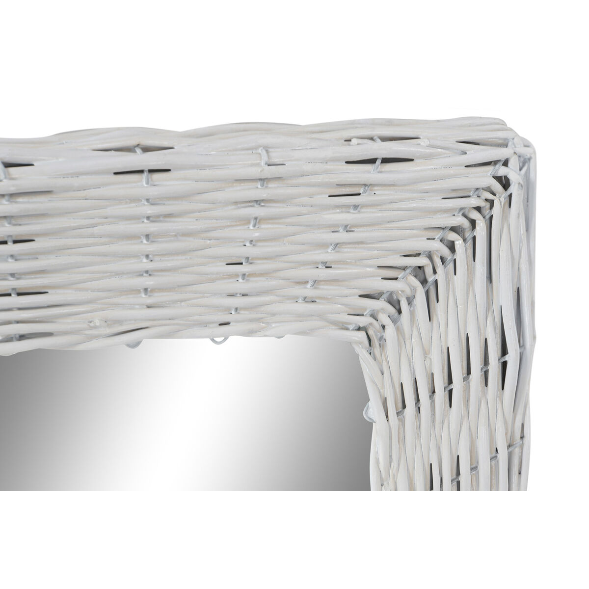 Wall mirror DKD Home Decor White Cottage Braiding 53,5 x 4 x 62,5 cm