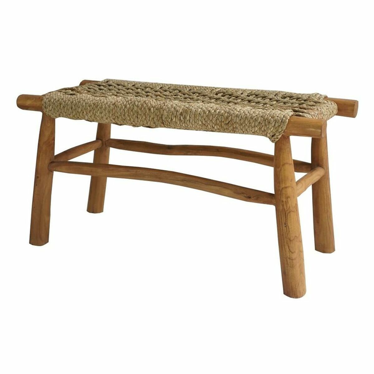 Bench DKD Home Decor Natural Light brown Rattan Teak 90 x 32 x 45 cm Bench DKD Home Decor Natural Light brown Rattan Teak 90 x 32 x 45 cm