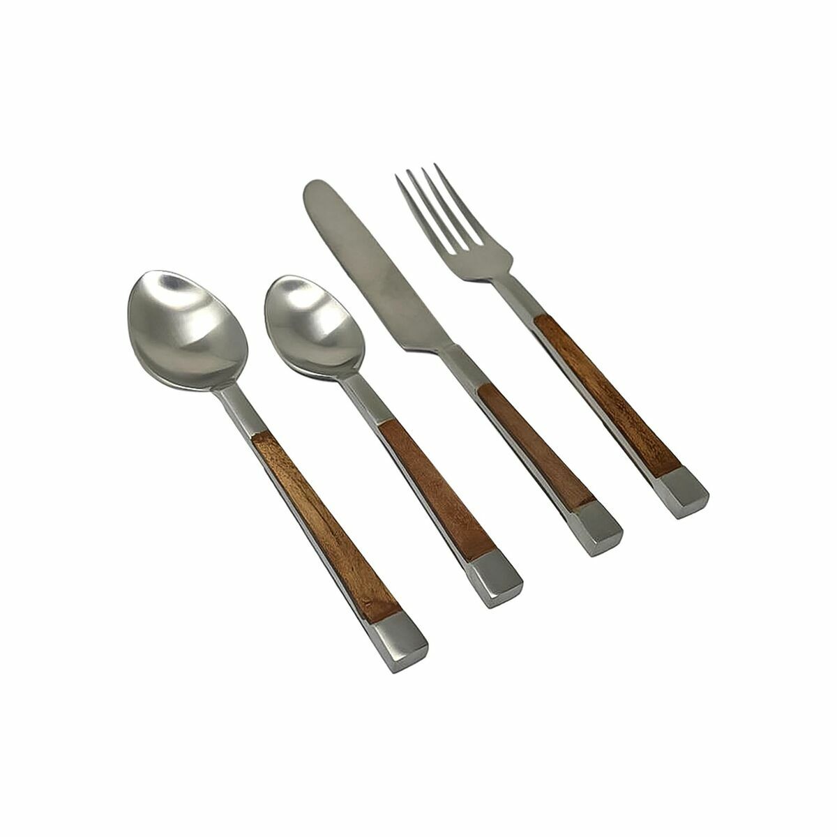 Cutlery DKD Home Decor Natural Silver Stainless steel Acacia (4,5 x 2 x 20 cm) Cutlery DKD Home Decor Natural Silver Stainless steel Acacia (4,5 x 2 x 20 cm)