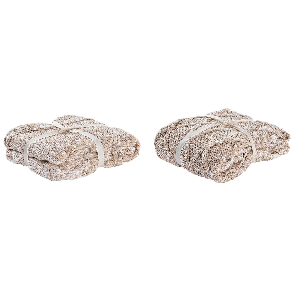 Bed Cover DKD Home Decor Light Pink 150 x 125 x 1 cm (2 Units)