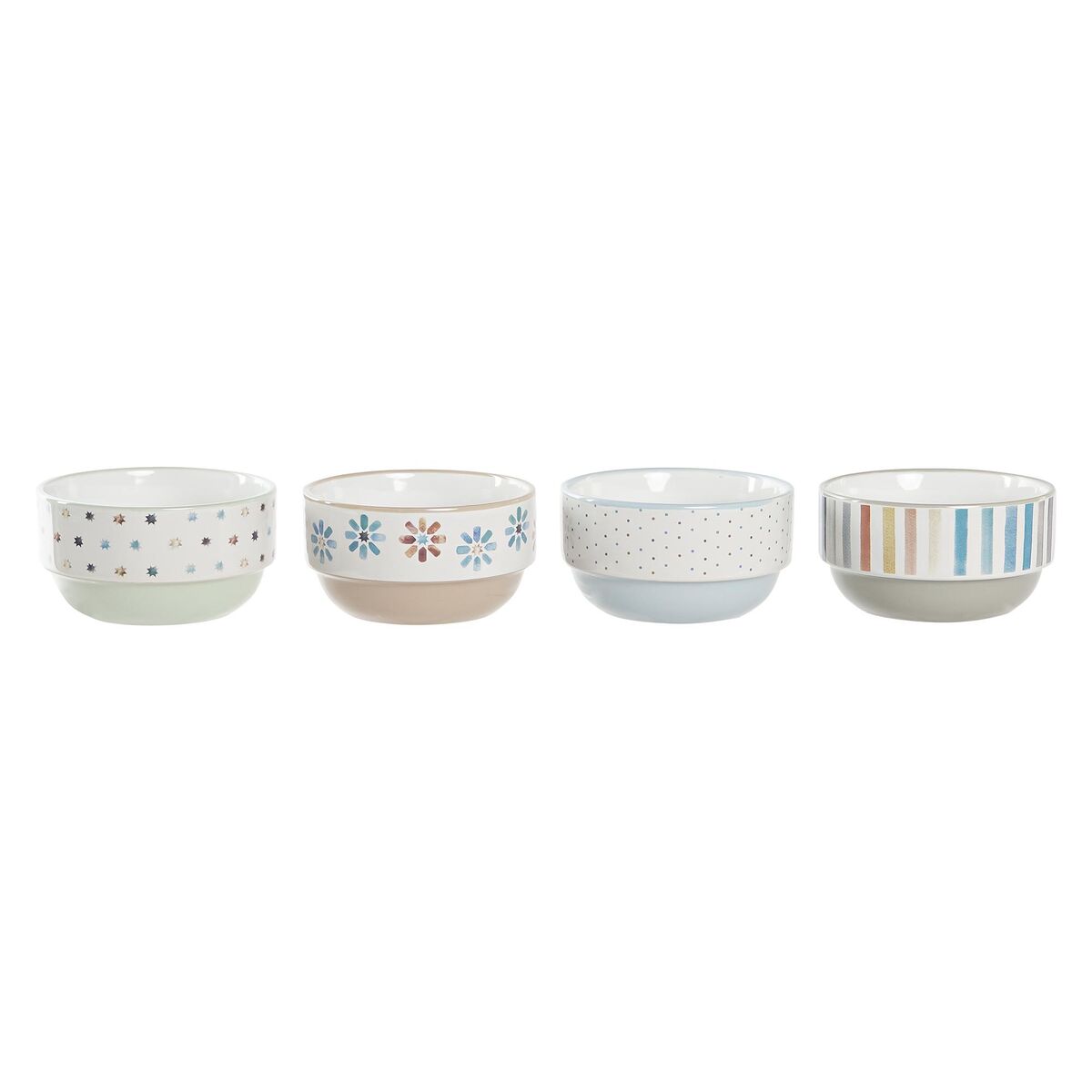 Set of bowls DKD Home Decor Stoneware 460 ml 12 x 12 x 6,5 cm (4 Units) Set of bowls DKD Home Decor Stoneware 460 ml 12 x 12 x 6,5 cm (4 Units)