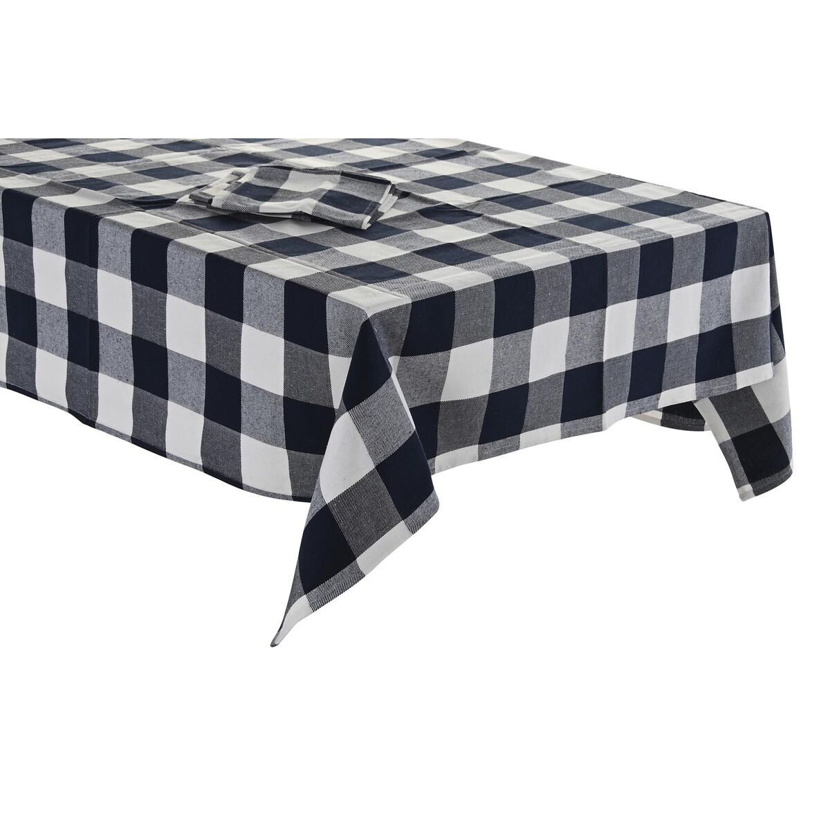 Tablecloth and napkins DKD Home Decor 150 x 150 x 0,5 cm Blue White Tablecloth and napkins DKD Home Decor 150 x 150 x 0,5 cm Blue White