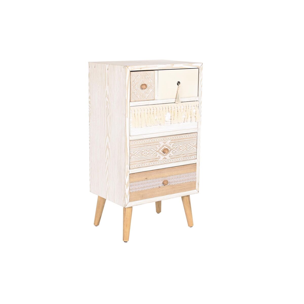 Chest of drawers DKD Home Decor Fir Natural Cotton White (48 x 35 x 89 cm) Chest of drawers DKD Home Decor Fir Natural Cotton White (48 x 35 x 89 cm)