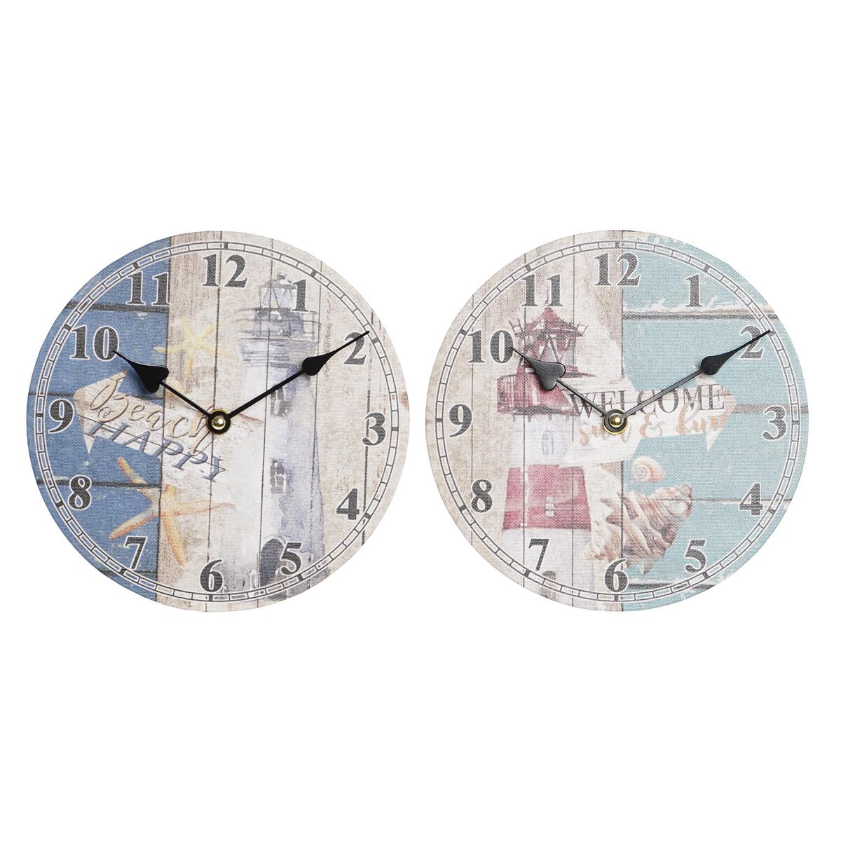 Wall Clock DKD Home Decor Multicolour Headlight MDF Wood Mediterranean (2 Units) (20 x 3 x 20 cm) Wall Clock DKD Home Decor Multicolour Headlight MDF Wood Mediterranean (2 Units) (20 x 3 x 20 cm)