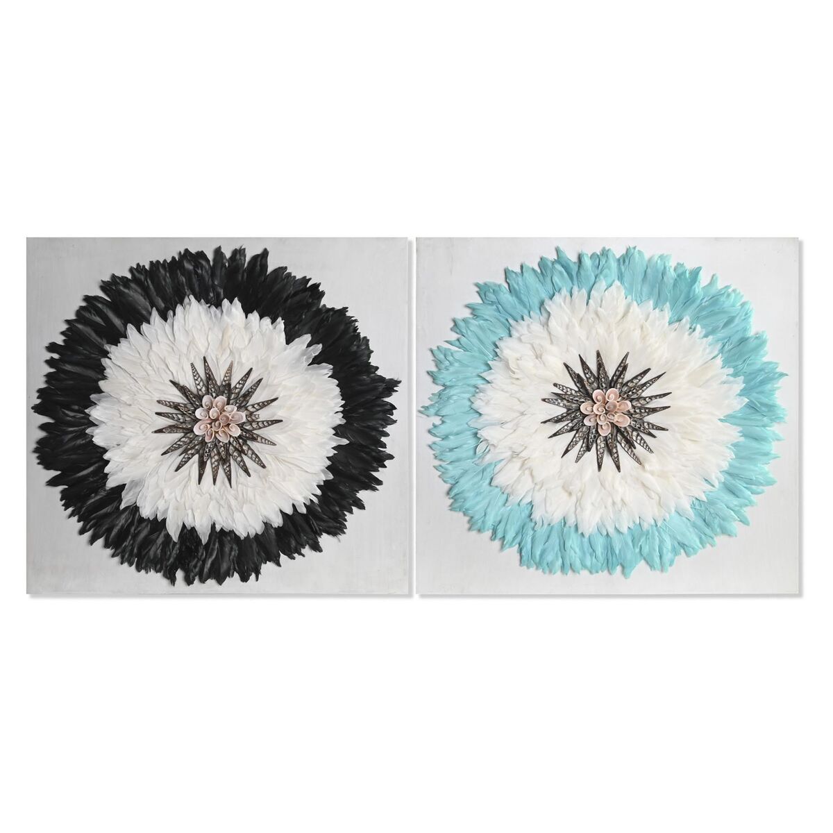 Wall Decoration DKD Home Decor White Black 60 x 6 x 60 cm (2 Units) Wall Decoration DKD Home Decor White Black 60 x 6 x 60 cm (2 Units)