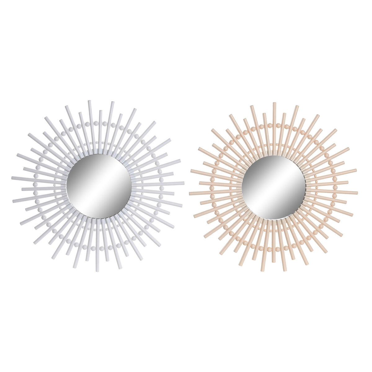 Wall mirror DKD Home Decor Scandi Crystal Natural White polypropylene (50 x 2,5 x 50 cm) (2 Units) Wall mirror DKD Home Decor Scandi Crystal Natural White polypropylene (50 x 2,5 x 50 cm) (2 Units)