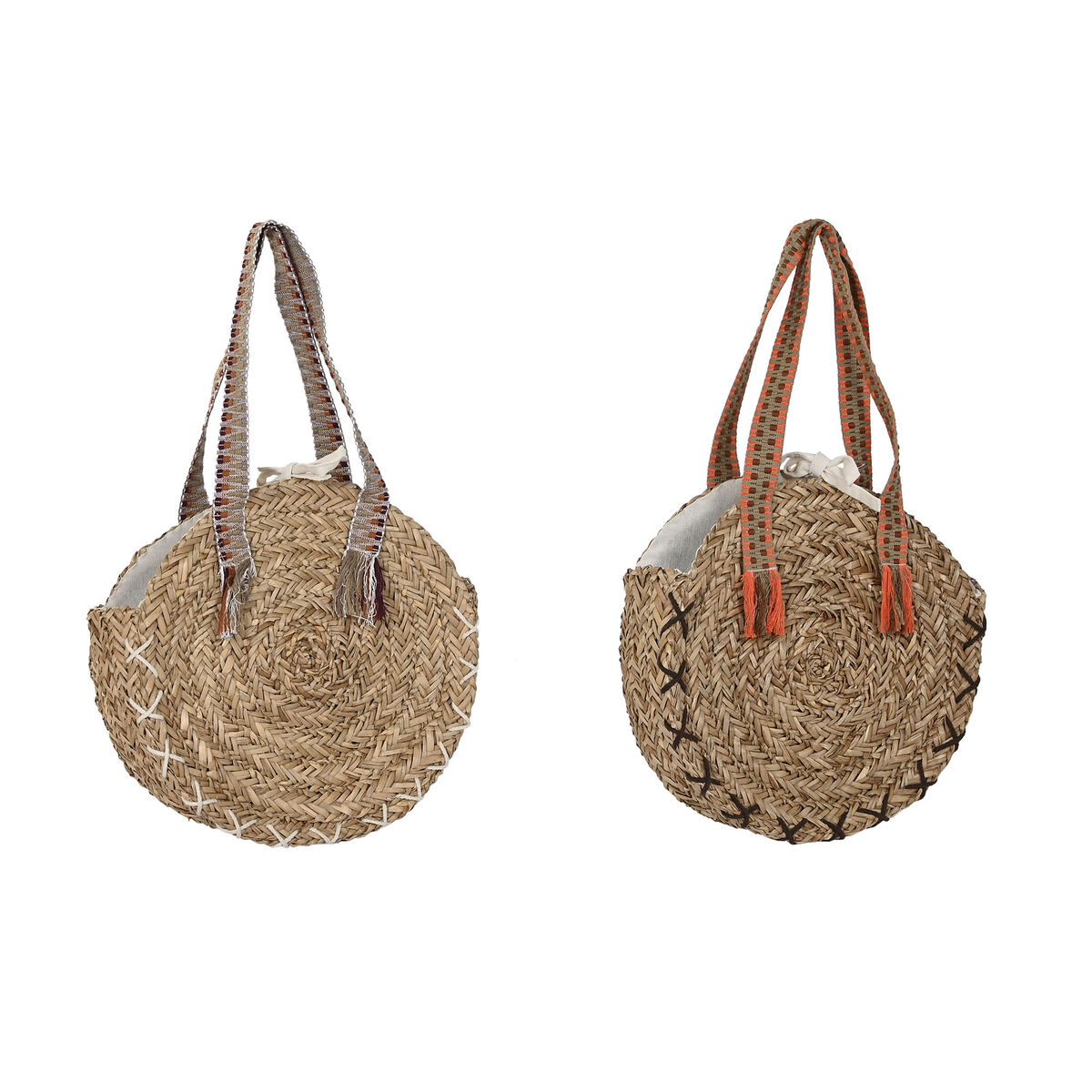 Shoulder Bag DKD Home Decor 41 x 10 x 66 cm Brown Orange Green Seagrass (2 Units) Shoulder Bag DKD Home Decor 41 x 10 x 66 cm Brown Orange Green Seagrass (2 Units)