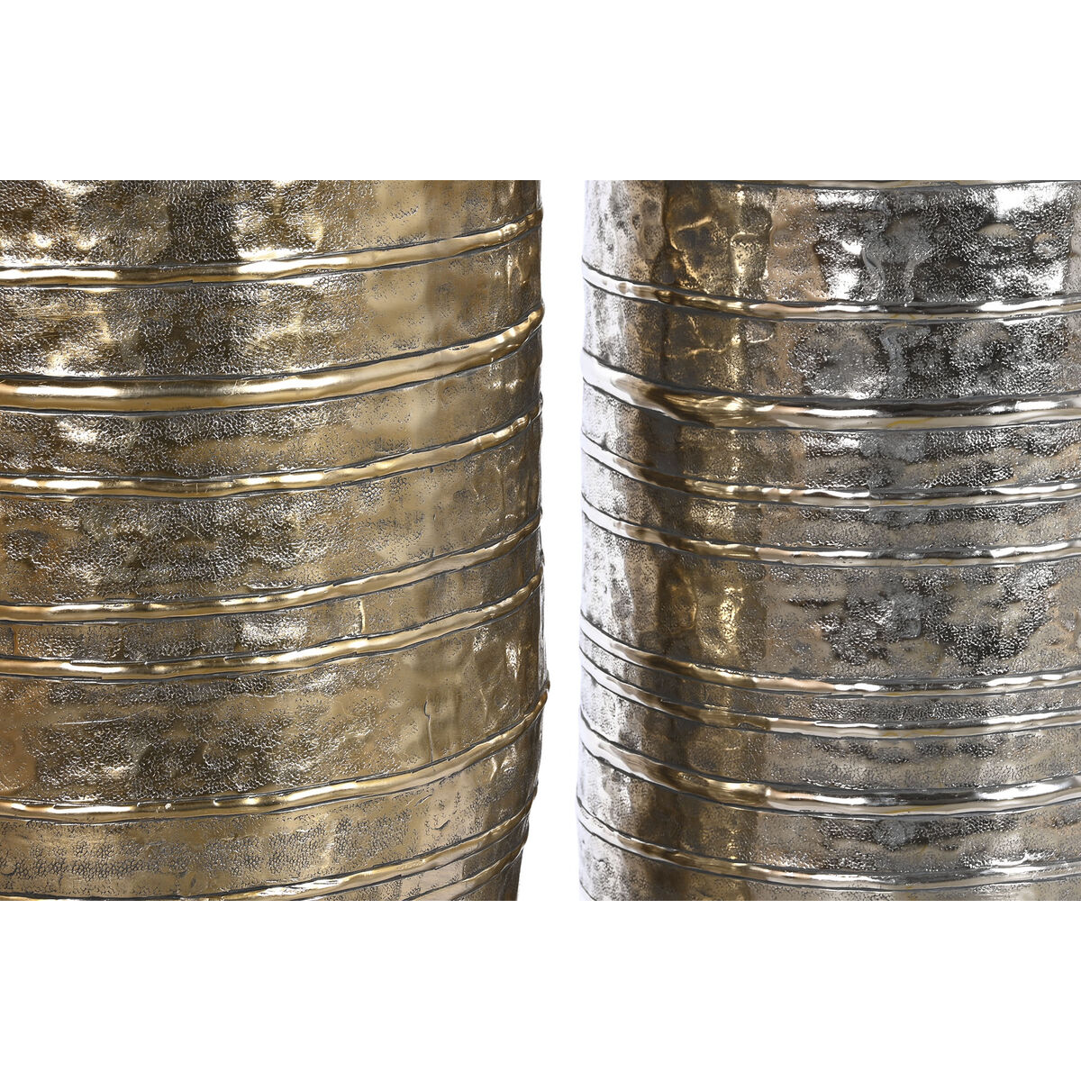 Vase DKD Home Decor Golden Silver Aluminium Modern 31 x 31 x 106 cm