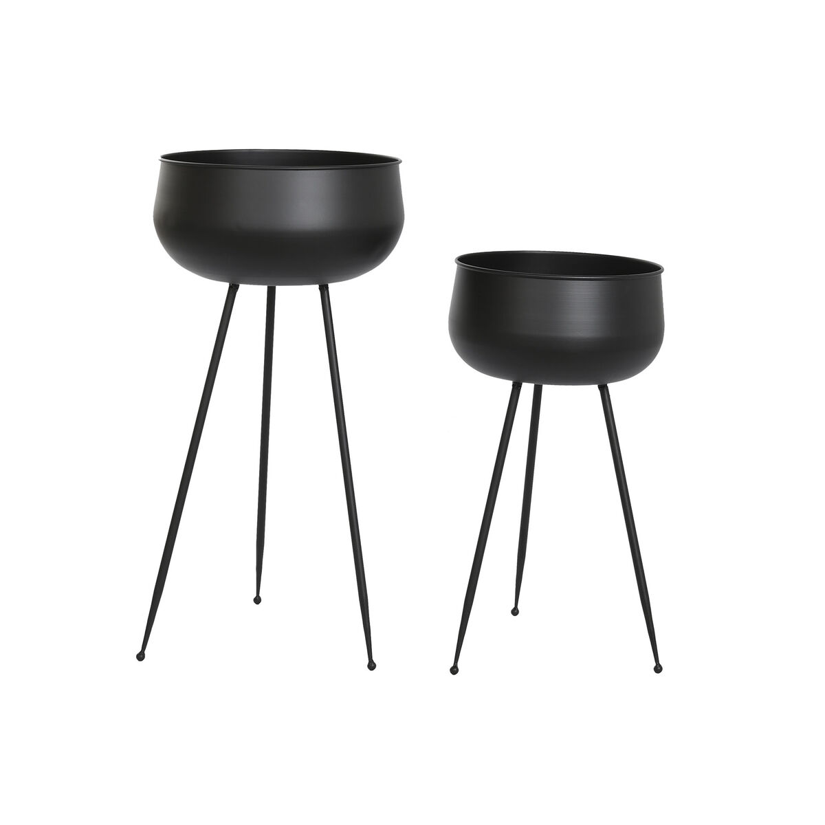 Set of Planters DKD Home Decor 34 x 34 x 70 cm Black Metal Set of Planters DKD Home Decor 34 x 34 x 70 cm Black Metal