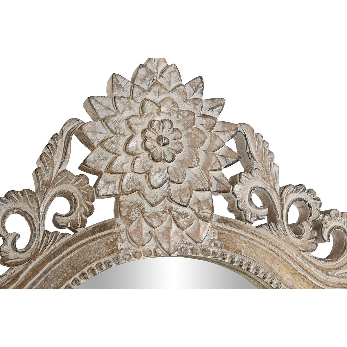 Wall mirror DKD Home Decor 68 x 3,5 x 175 cm 70 x 3,5 x 180 cm Crystal Natural White Mango wood Stripped