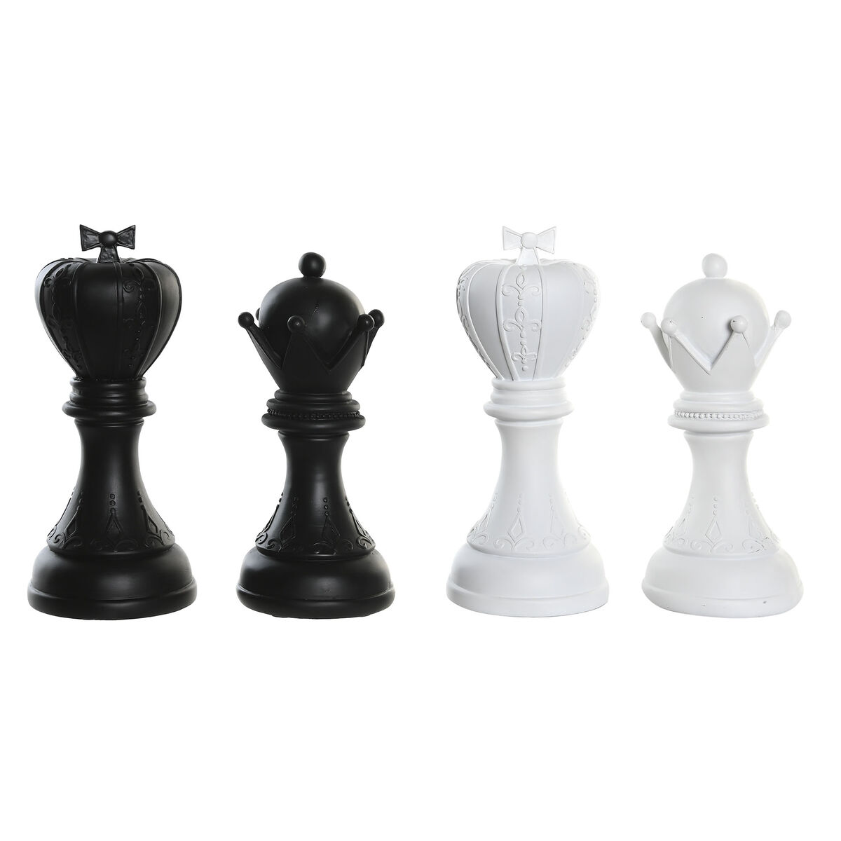 Decorative Figure DKD Home Decor White Black Chess Pieces 12 x 12 x 25,5 cm (4 Units) Decorative Figure DKD Home Decor White Black Chess Pieces 12 x 12 x 25,5 cm (4 Units)