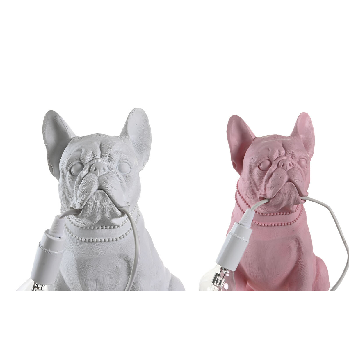 Desk lamp DKD Home Decor Pink White Resin 220 V 40 W (25 x 15 x 29 cm) (2 Units)