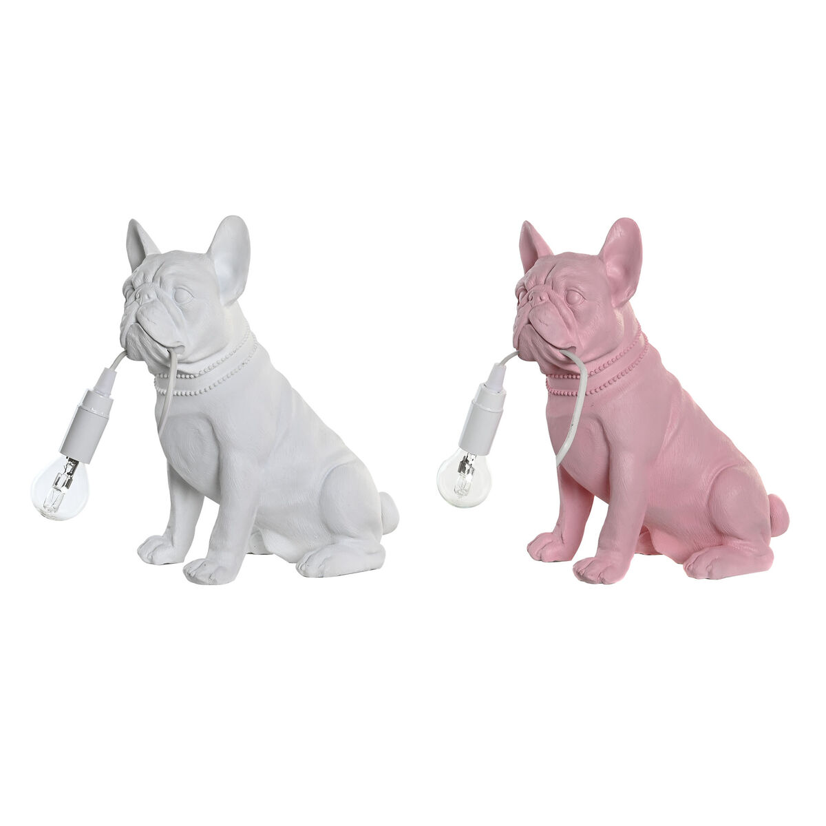 Desk lamp DKD Home Decor Pink White Resin 220 V 40 W (25 x 15 x 29 cm) (2 Units)