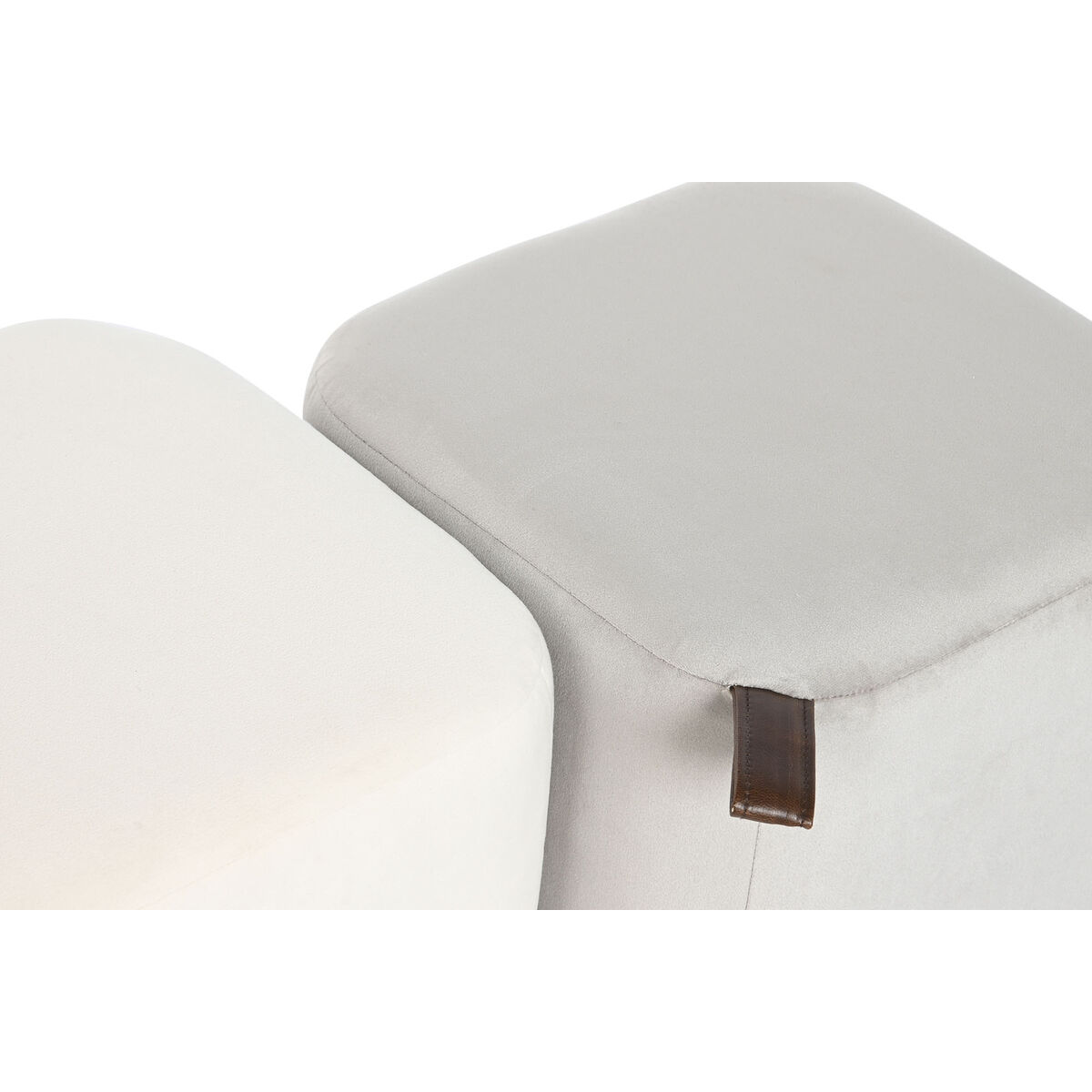 Footrest DKD Home Decor Yellow Blue Beige Grey Scandi 35 x 35 x 35 cm (2 Units)